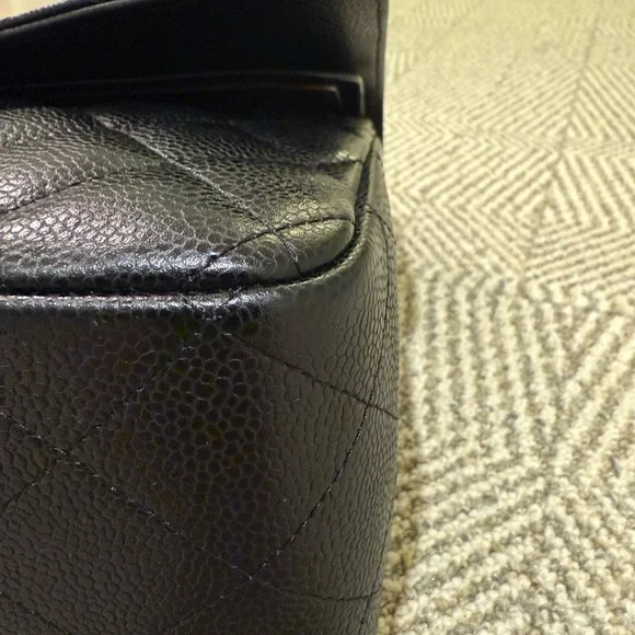 Sold Chanel Classic Black Caviar Jumbo with GHW - Picture 7 of 13